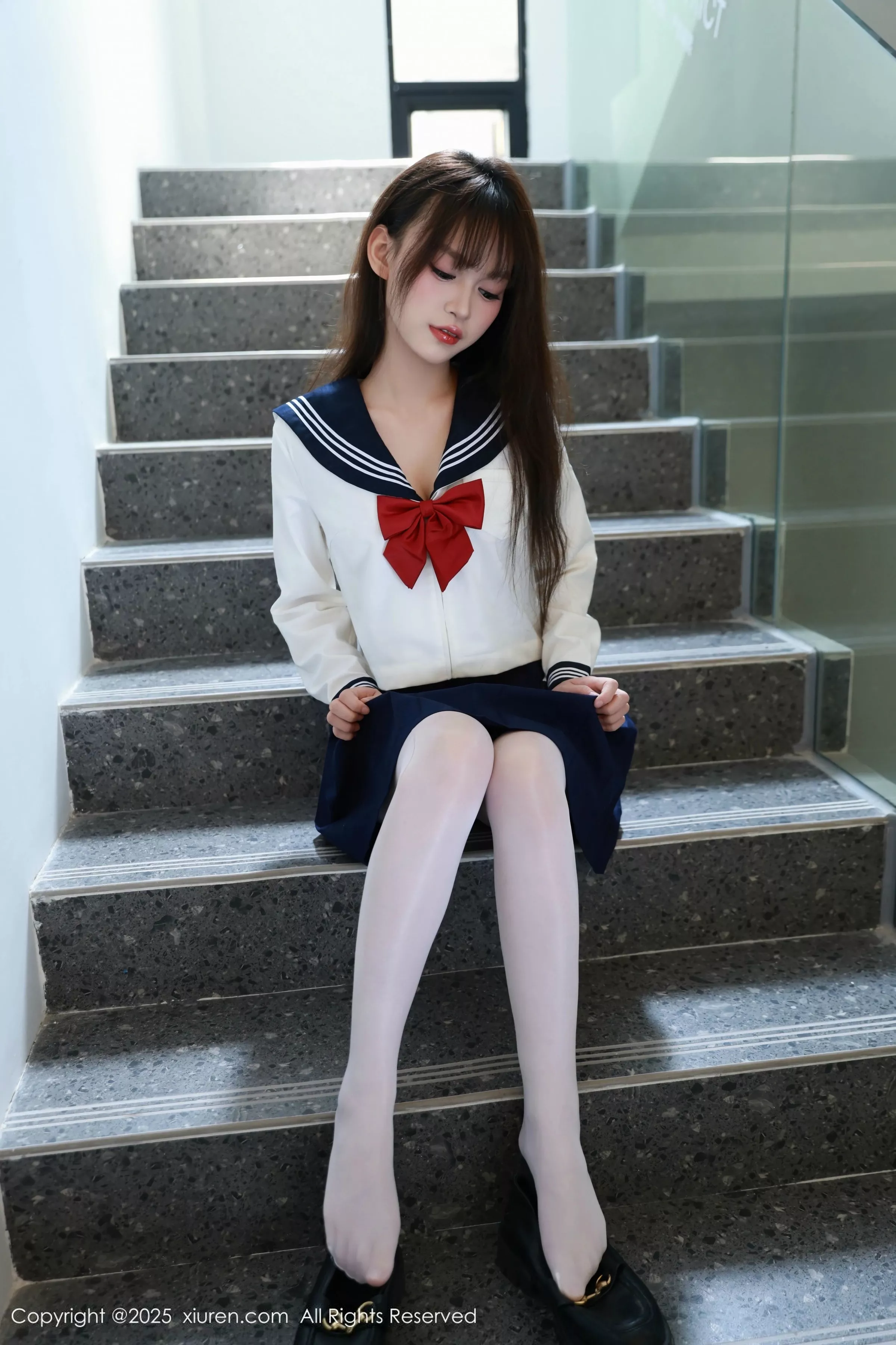 糯咪性感JK制服配超薄白丝袜秀曼妙身姿撩人绝美写真88P 8