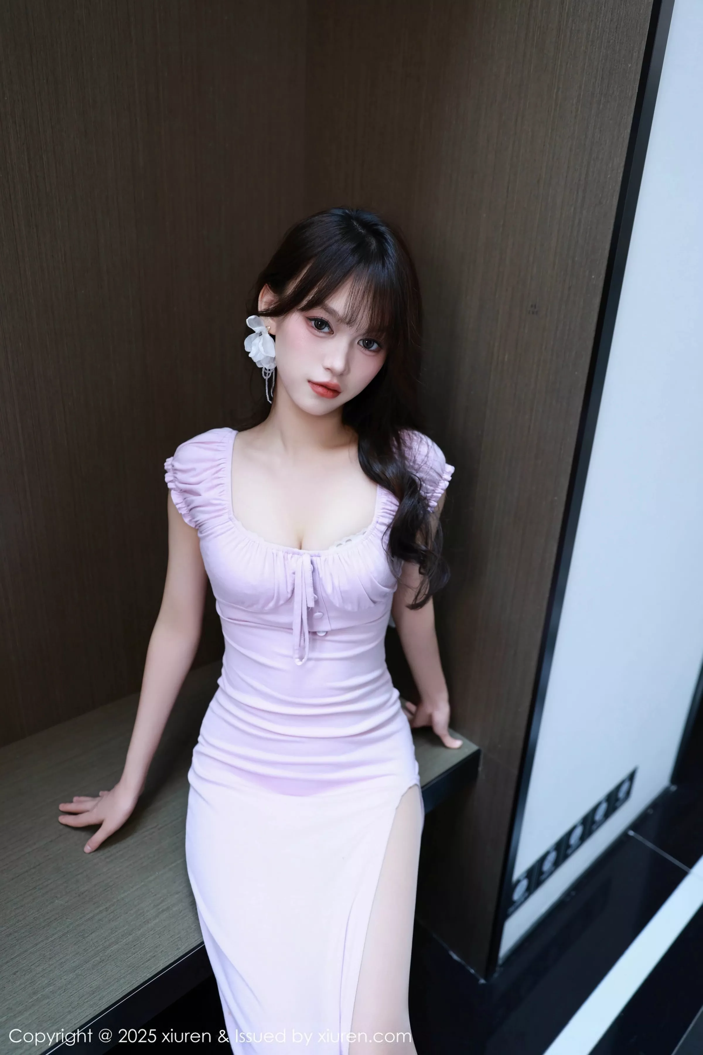 糯咪性感紫色连衣长裙配超薄无内肉丝秀曼妙身材绝美写真79P 2