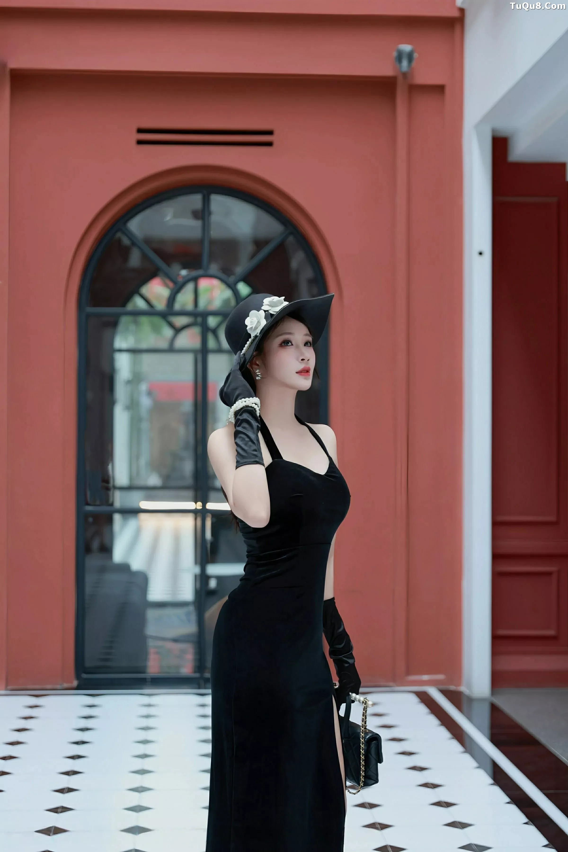 Nan Qiao Sexy Black Dress + Purple Lingerie Showing Soft Beautiful Figure Alluring Gorgeous Photo Set 83P 2