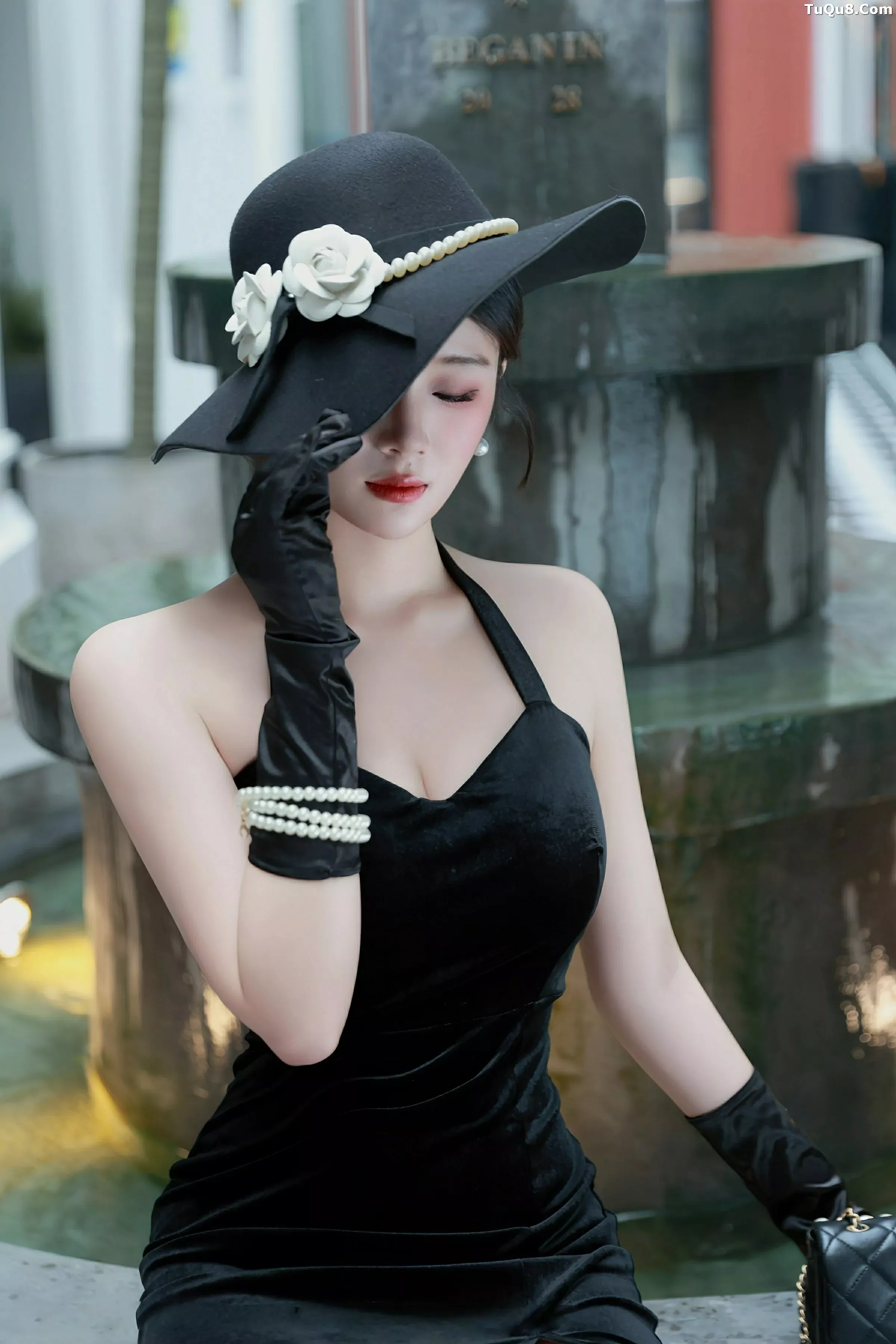 Nan Qiao Sexy Black Dress + Purple Lingerie Showing Soft Beautiful Figure Alluring Gorgeous Photo Set 83P 3