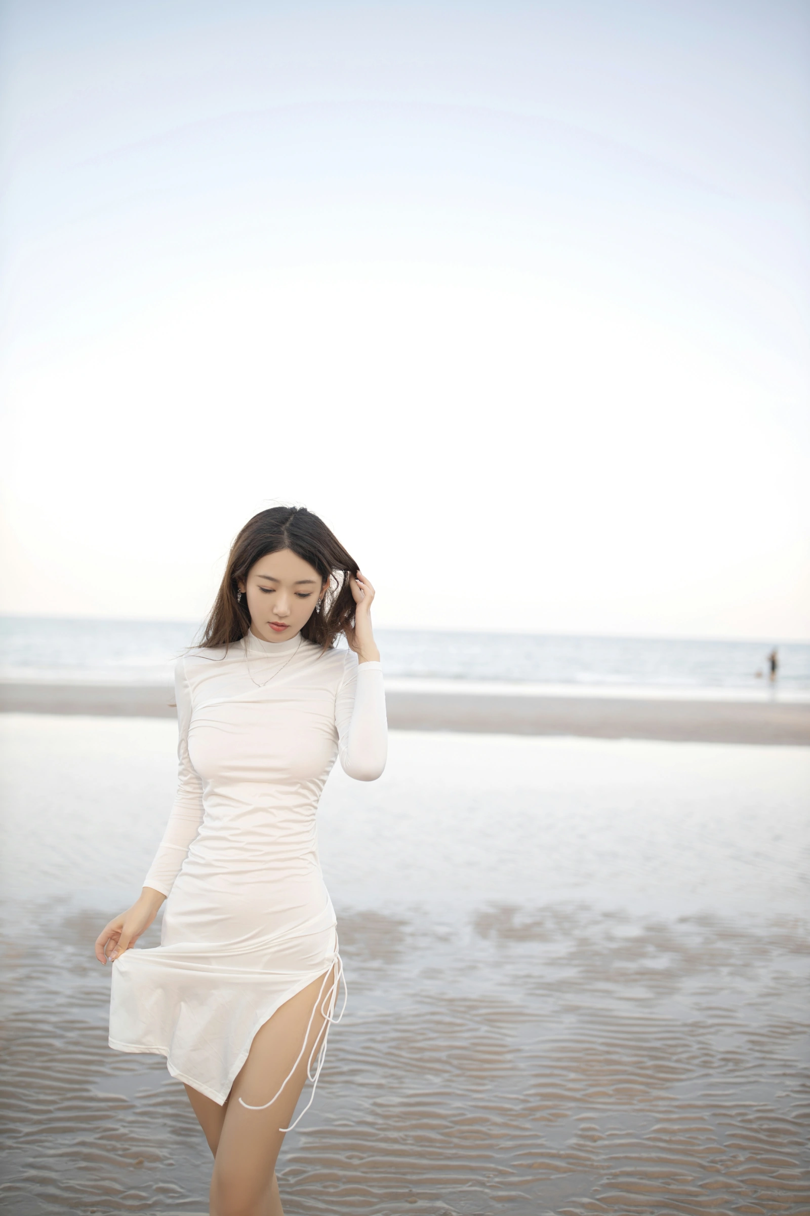 Paid Content Tang Anqi Seductive Private Shoot Benefits White Dress Visible Bulge 77P 4