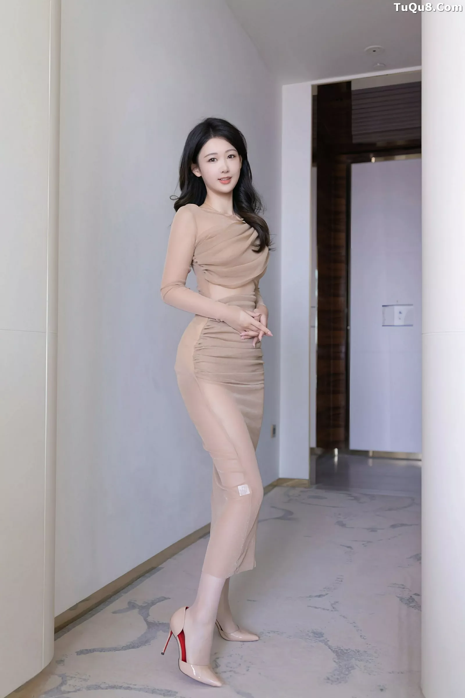 Tang Anqi Sexy Nude Dress with Ultra-thin Flesh-colored Silk Showcasing Graceful Figure Alluring Gorgeous Photoshoot 81P 4
