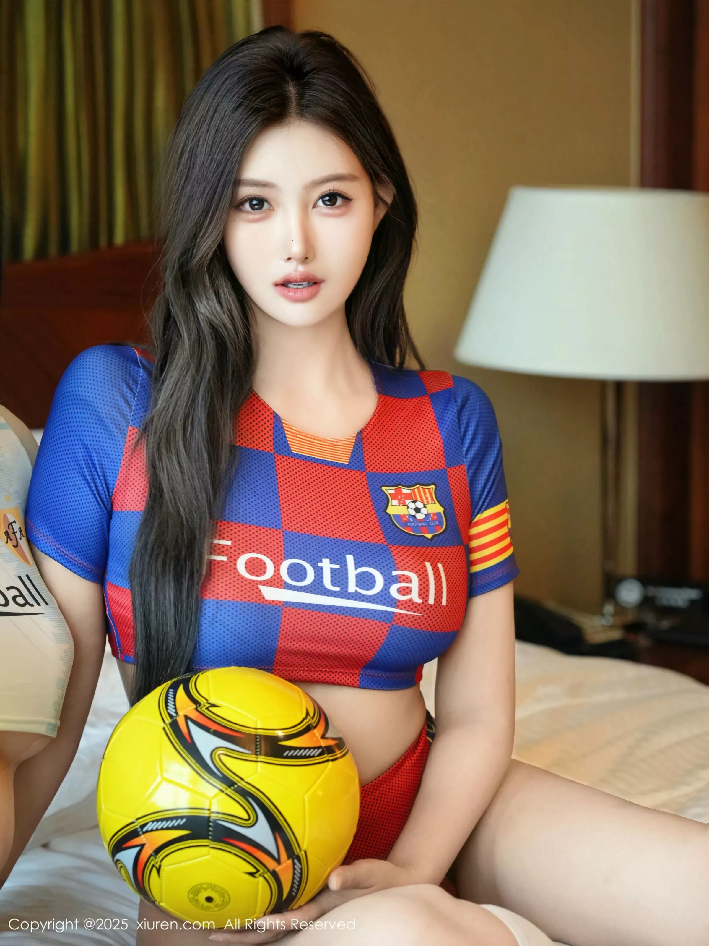 Jin Yunxi Yuki sexy sisters football baby costume show voluptuous figure charming beautiful photos 80P 7
