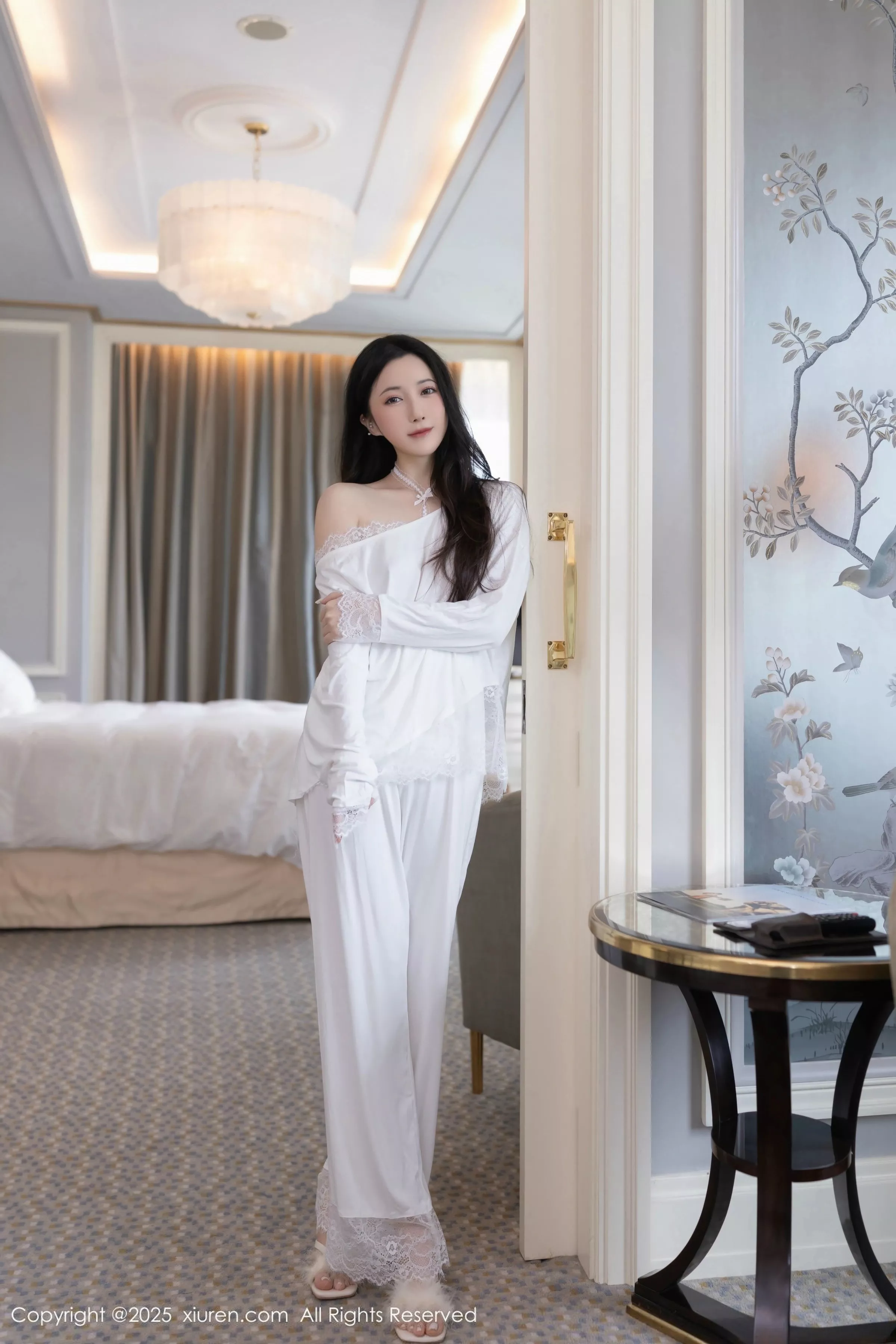 Caviar Fish sexy white dress revealing white lingerie showing graceful figure stunning photoshoot 81P 2