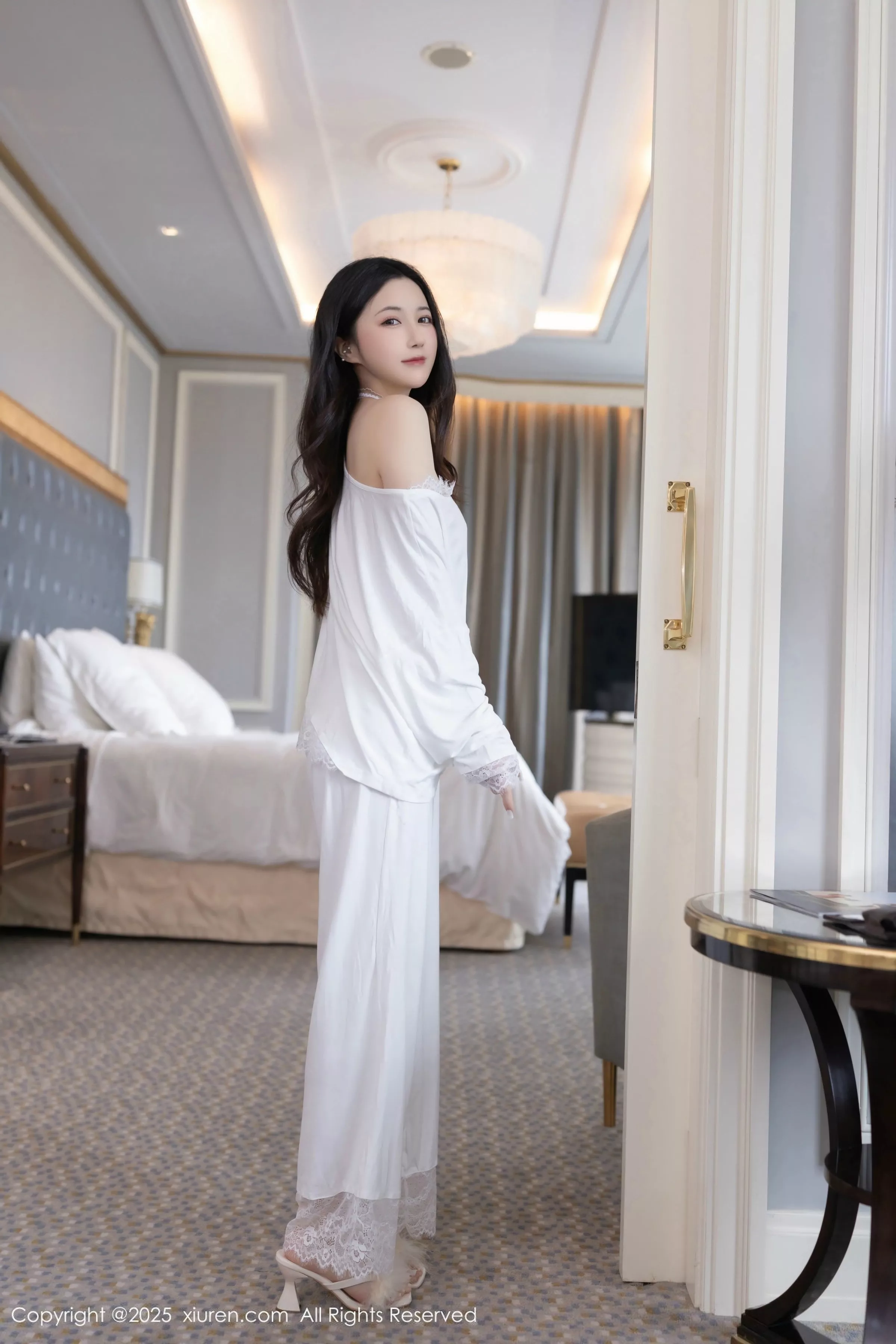 Caviar Fish sexy white dress revealing white lingerie showing graceful figure stunning photoshoot 81P 3