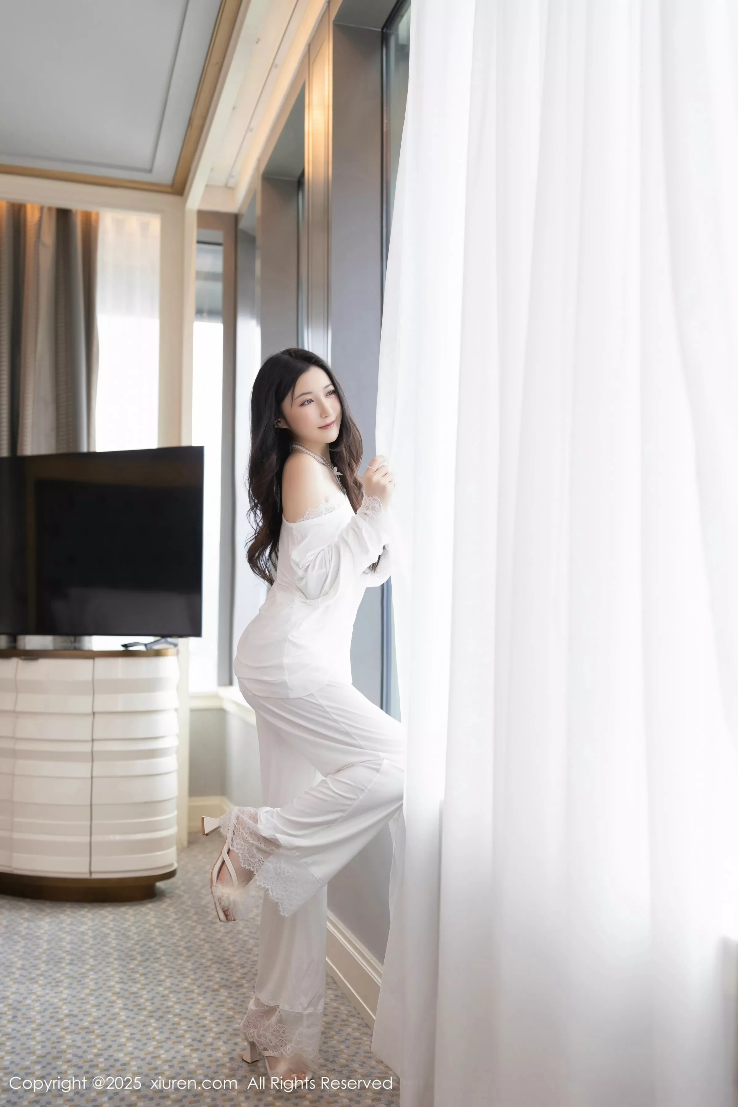 Caviar Fish sexy white dress revealing white lingerie showing graceful figure stunning photoshoot 81P 8