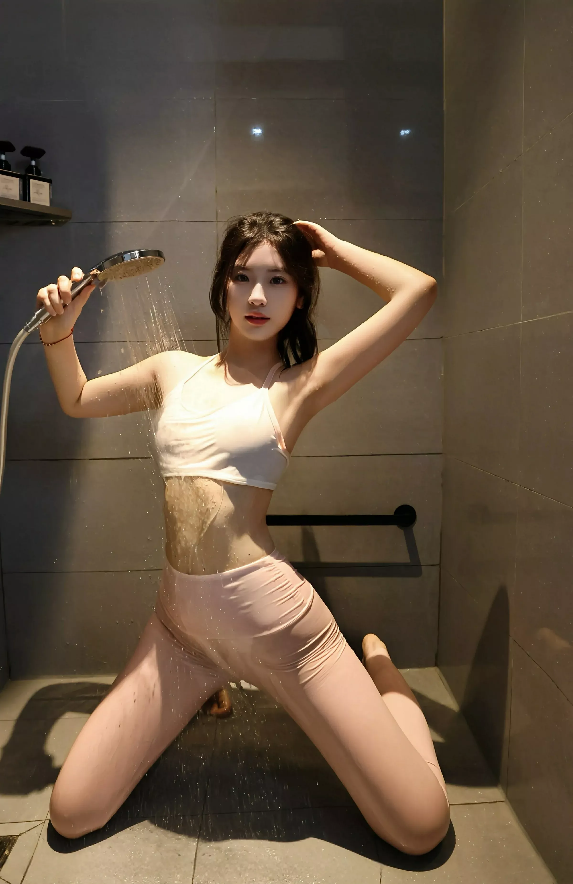 小芭乐性感白色上衣配粉色瑜伽裤秀曼妙苗条身姿绝美写真86P 5