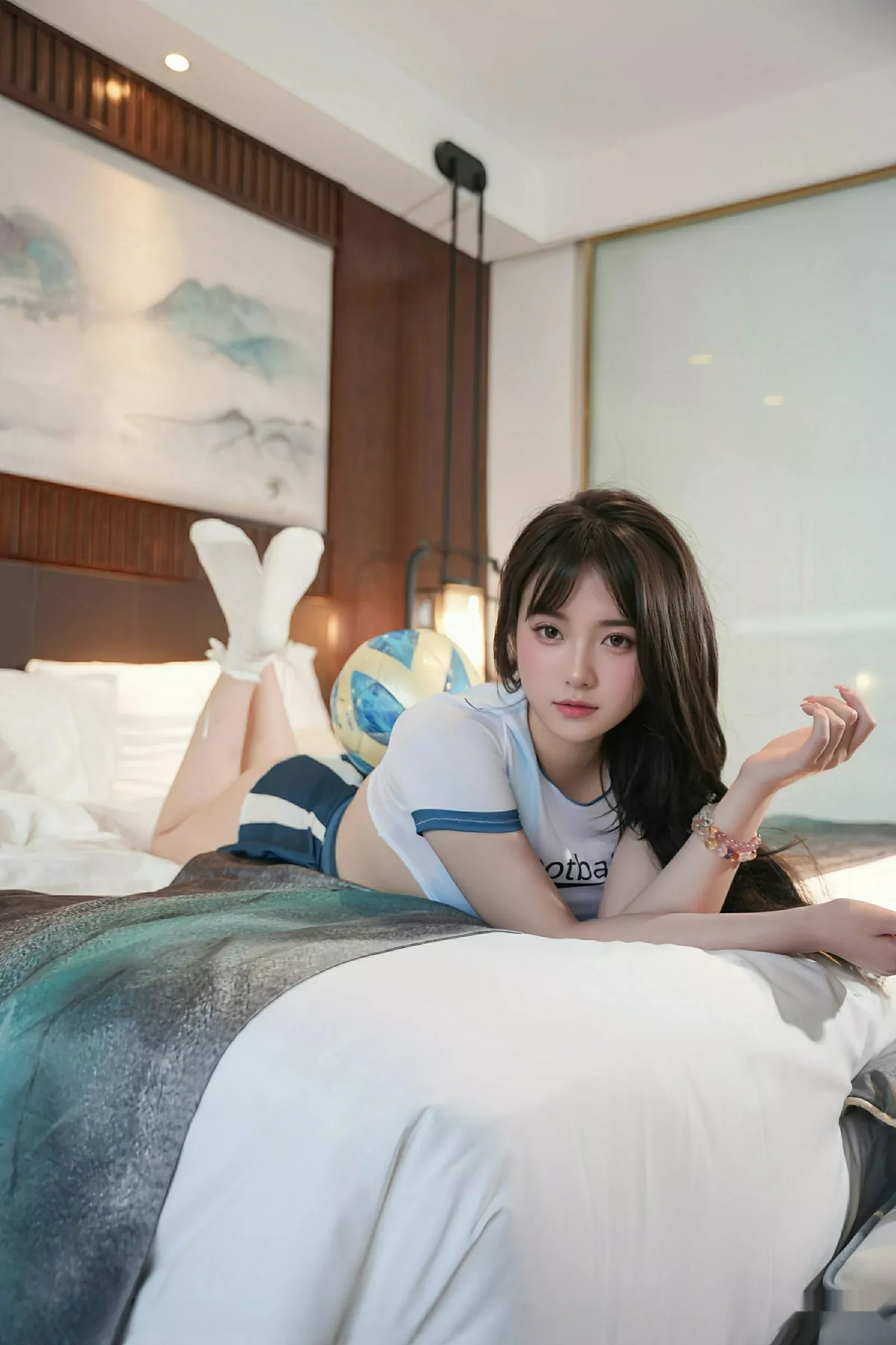 软情性感半截足球队服配白色腿袜秀曼妙身姿撩人绝美写真82P 2