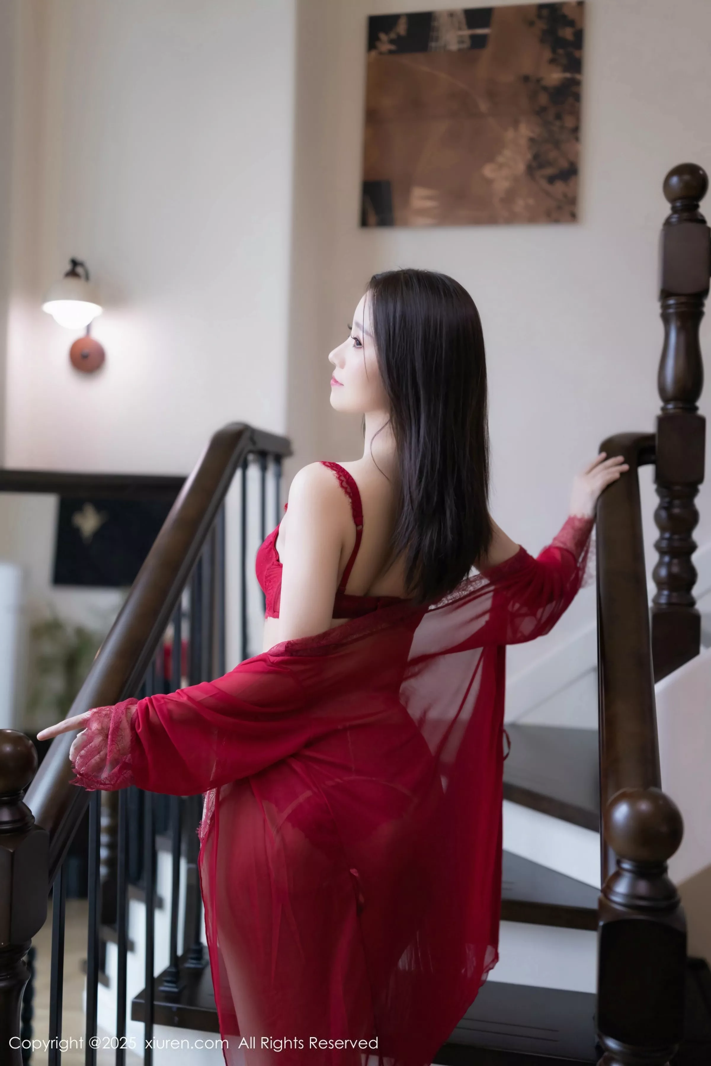 杏子Yada性感红色情趣内衣配开档肉丝秀曼妙身姿绝美写真83P 8
